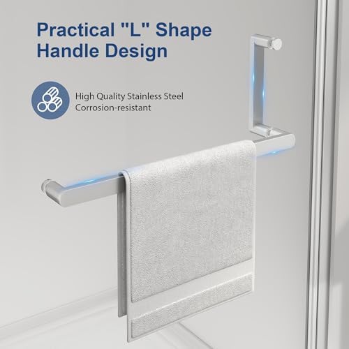 KPUY Frameless Pivot Shower Door 24-26" W x 72" H, Brushed Nickel - Image 6