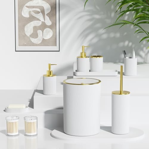 White Bathroom Accessories Set - Image 6