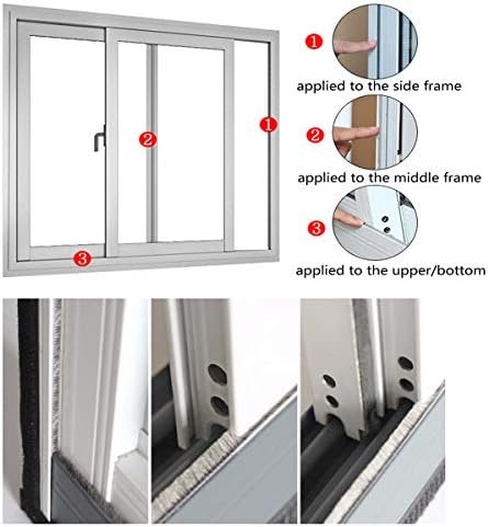 Weather Stripping Brush for Sliding Windows/Doors Frame Side, Pile Self - Image 6
