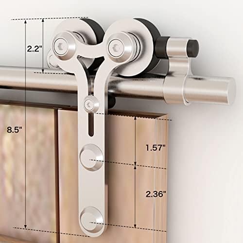 TSMST 4FT Sliding Barn Door Hardware Kit, Stainless Steel Heavy Duty Sturdy - Image 6
