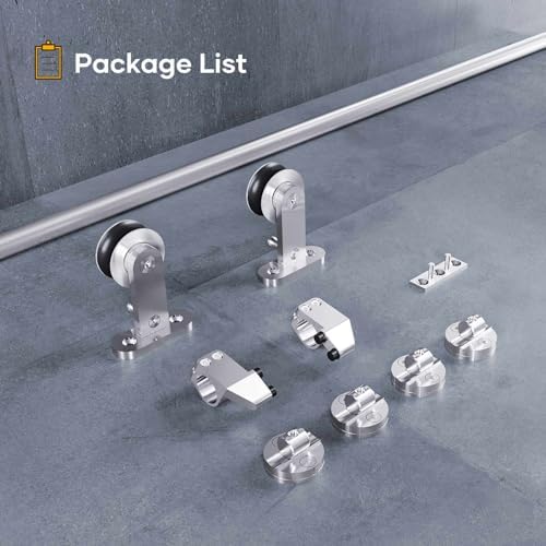 EaseLife 6 FT Top Mount Stainless Steel Sliding Barn Door Hardware Track Kit - Image 7