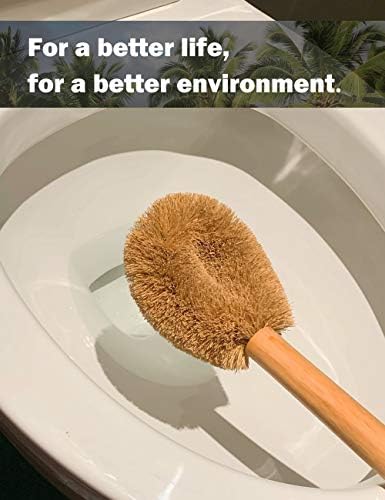 Updated Modern Version Toilet Bowl Brush, Natural Coconut Fiber Brush Head and - Image 7