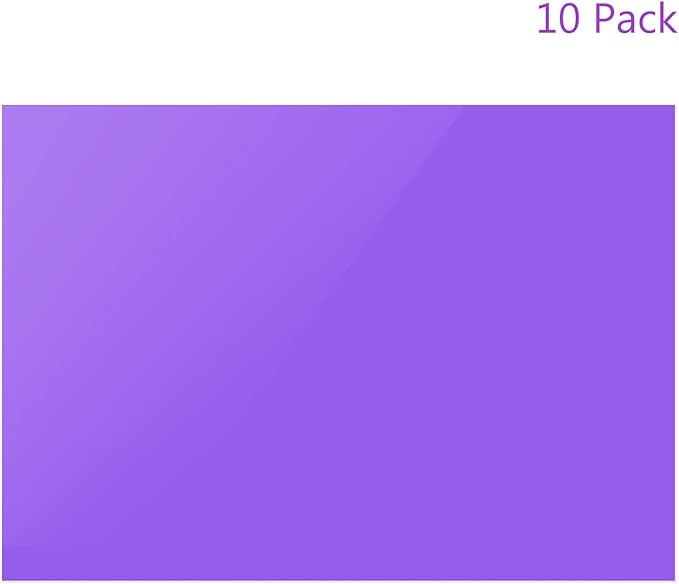 DMiotech 10Pcs Correction Gel Light Filter Overlay Transparent Plastic PVC Sheets Purple for Photo,Film,Video