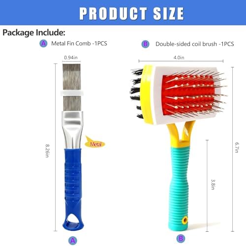 2 Pcs AC Fin Comb Straightener & Coil Cleaner Brush Kit - Image 6