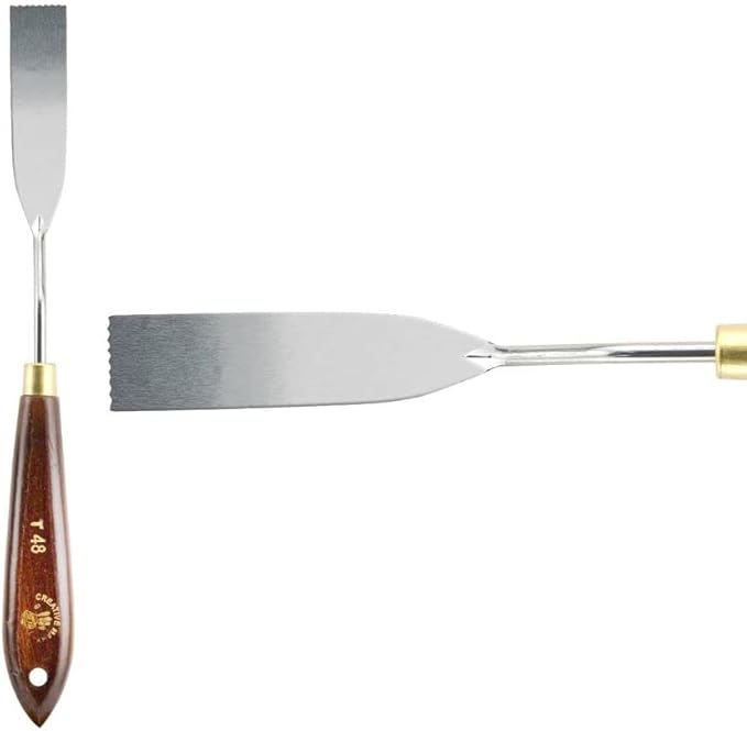 Creative Mark Stainless Steel Palette Knife Painting Tools - Paint Palette with Wooden Handle - Variety of Shapes and Sizes - 48T, 2-1/2 in