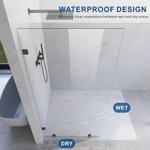 31" W x 80" H Frameless Fixed Shower Glass Panel - Image 6