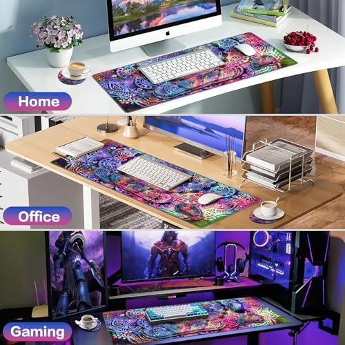 Mouse Pad with Wrist Rest, 4-in-1 Large Mousepad Keyboard - Image 7