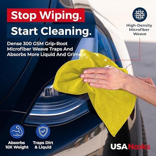 USANOOKS Microfiber Cleaning Cloth Yellow - Image 6