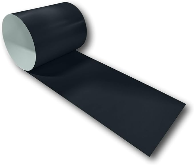 Eagle 1: 24 Gauge KYNAR 500 Sheet Metal Flashing Rolls-10 FT Long-Heavy Duty Pre-Finished Rolls-Commercial Grade-Roofing Flashing, Fascia Cover, Coping Cap-Multiple Sizes (6" x 10 FT, Matte Black)