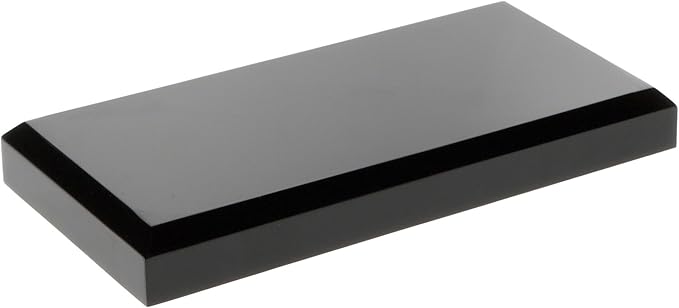 Plymor Black Acrylic Rectangular Beveled Display Base, 6" W x 3" D x 0.75" H, Pack of 6