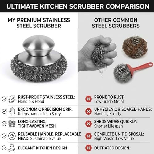 Steel Wool Scrubber, Stubborn Messes on Cookware, Oven & Kitchen Sinks - Image 7