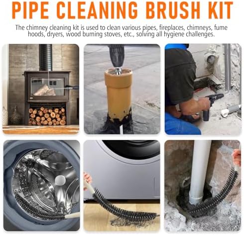 35Feet Chimney Sweep Kit, 8 in Brush Head, Dryer Vent Cleaner Kit, Chimney - Image 6
