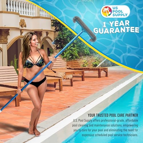 U.S. Pool Supply 18" Pool Brush Head Round Hemispherical Ends Inground Pool - Image 6