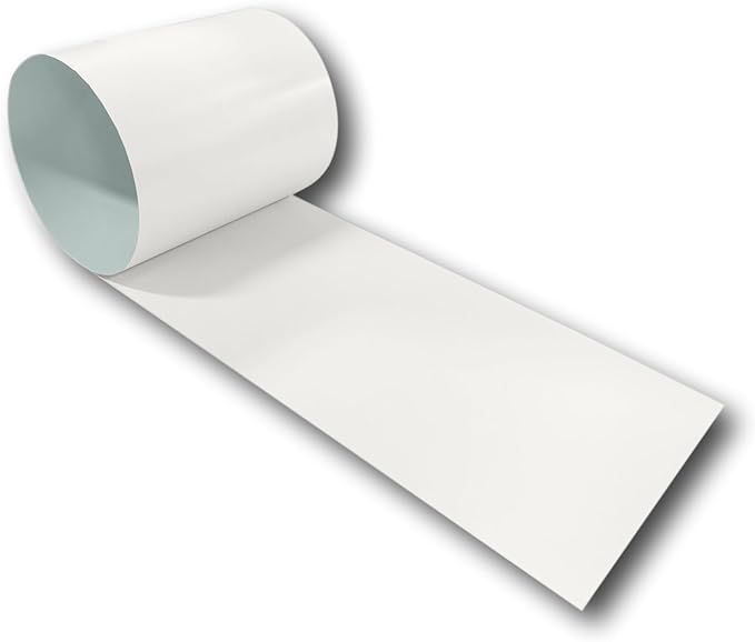 Eagle 1: 24 Gauge KYNAR 500 Sheet Metal Flashing Rolls-10 FT Long-Heavy Duty Pre-Finished Rolls-Commercial Grade-Roofing Flashing, Fascia Cover, Coping Cap-Multiple Sizes (18" x 10 FT, Bone White)