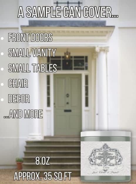 ALL-IN-ONE Paint, Durable cabinet and furniture paint. Built in primer and top coat, no sanding needed. Includes our 30 featured color card - Amalfi (blue aqua), 8oz Sample