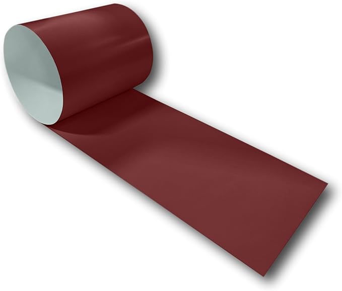 Eagle 1-24 Gauge KYNAR 500 Sheet Metal Flashing Rolls-10 FT Long-Heavy Duty-Commercial Grade-Roofing Flashing, Fascia Cover, Coping Cap-Multiple Sizes (24" x 10 FT, Colonial Red)