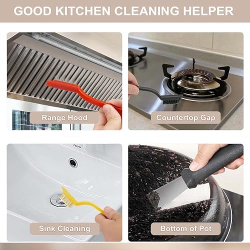 Crevice Cleaning Brush Set-9-Piece, Scratch-Free Hard Bristle Gap Scrubber - Image 6