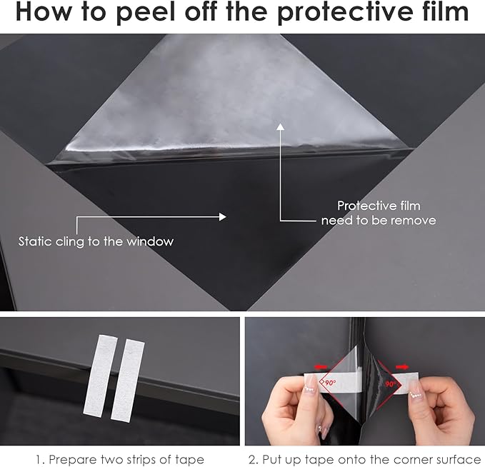 Leaf Pattern Window Tint with Installation Tools, Blackout Window Cover, Sun Blocking Window Tint for Home (Full Blackout Opaque, 35.4'' x 118.1'')
