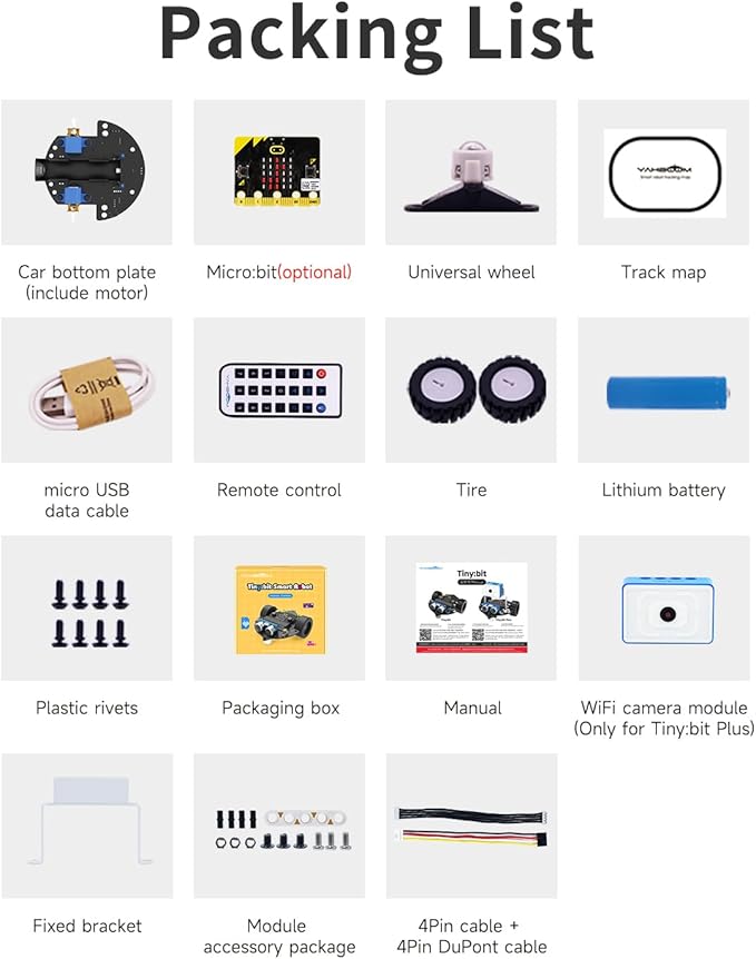Yahboom Microbit Robot Car Remote Control,Esp32 Camera Module,Line Tracking, Ultrasonic,Tracking Sensor,Infrared Receiver,Searchlight,Programming for Kids STEM (Without V2)