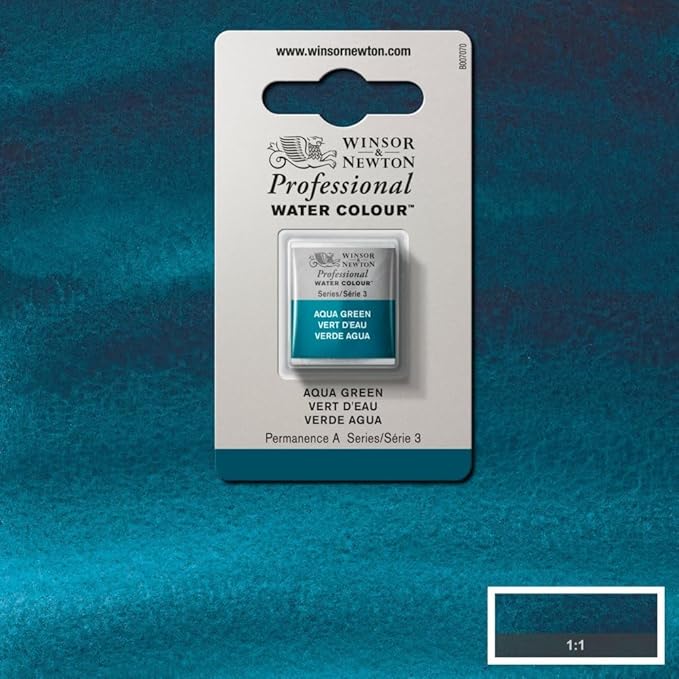 Winsor & Newton Professional Water Colour Paint, Half Pan, Aqua Green