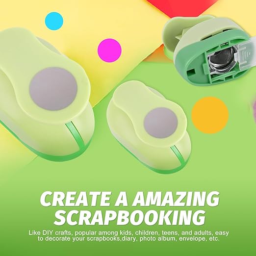 UCEC Circle Cutter, 3 Pcs Circle Puncher, 1 3/8 5/8 Inch Craft Hole Punch with 30 Pcs Colorful Paper, Hole Puncher Paper Cutter for Crafting Card, Making Scrapbook Craft, DIY Office Supplies