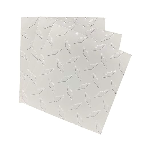 EAGLE 1: 12" x 12" 26 Gauge Sheet Metal Squares (3 Pack Per Order, Multiple Colors) Great for Arts, Crafts, DIY Home or Work Projects (18" X 18", White Diamond Plate)