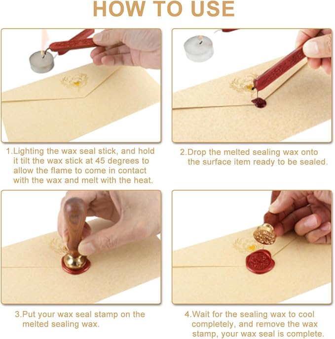 Yoption 12 Pcs Metallic Light Gold Sealing Wax Sticks with Wicks for Wax Seal Stamp, Wedding Invitations, Gift Wrapping, Christmas