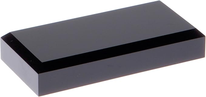 Plymor Black Acrylic Rectangular Beveled Display Base, 4" W x 2" D x 0.75" H, Pack of 6