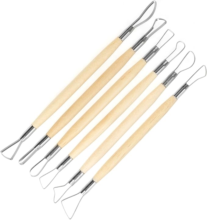 6Pcs Clay Sculpting Tools, Small Double Ended Wax Carving Clay Sculpting Loops Rakes Pottery Tools for Embossing, Carving Tools and Supplies