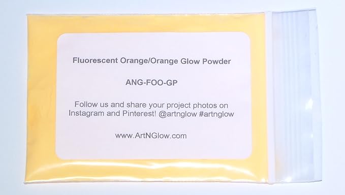 Glow in The Dark Pigment Powder - Neutral and Fluorescent Color for Art Painting, Fine Art, Nail Art Paint, and DIY Crafts - Long Lasting 10+ Color Options - Fluorescent Orange - (30 Grams/1 Ounce)