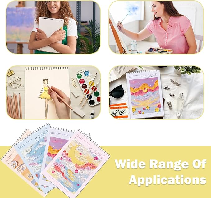 Coloring Books for Teens - Sketch Book Spiral Bound, 45 Sheets (90 Pages) 68lb/100gsm - Cute Sketch Pad for Kids, Adults, Artists, 8 x 11, Cute School Supplies for Girl (Purple)