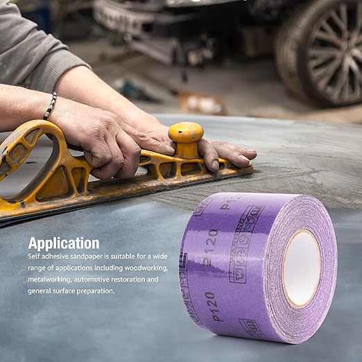 800 Grit PSA Purple Film Ceramic Sandpaper Roll, 2-3/4" Wide Continuous 20 Yard Longboard Sanding Roll Wet Dry Sanding Blocks Self Adhesive Sticky Back Sanding Sheets for Woodworking Automotive