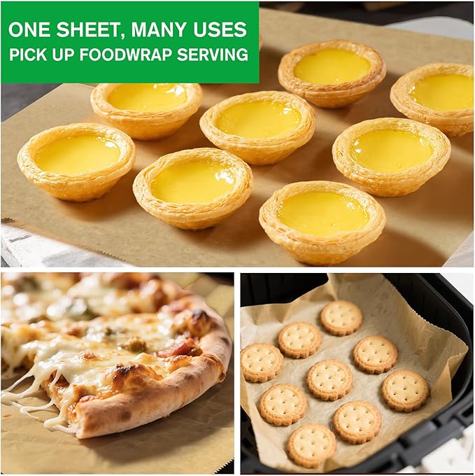 Precut POP UP Deli Paper Sheet Pack of 200, Interfolded Heavy Paper for Food Wrap and Serving (10" x 10-1/2", Kraft)