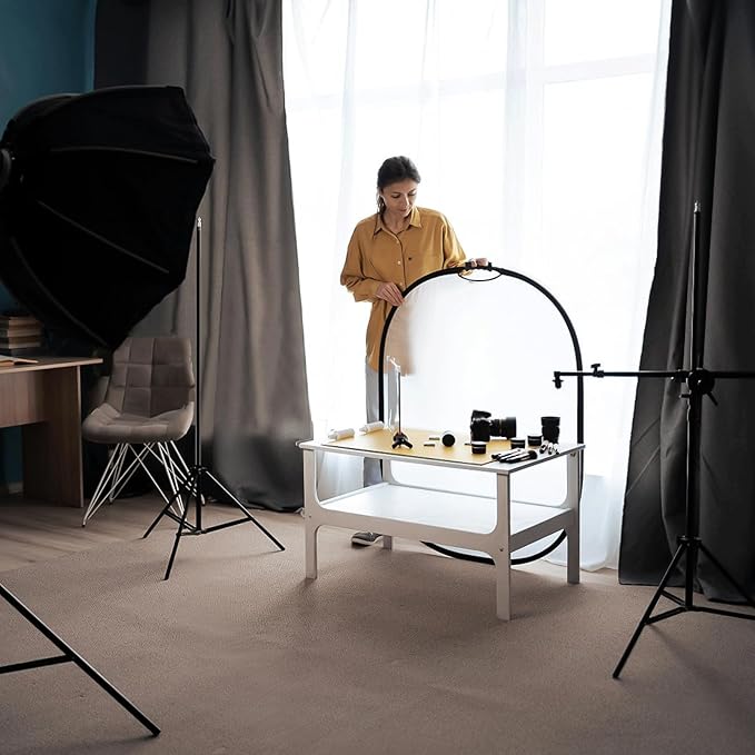 WELLMAKING 24'' x 36'' (60 x 90cm) Photography Reflector 5-in-1 Collapsible Light Reflector with Bag & tilt Adapter, Portable Light Reflector Photography Panel for Studio Video & Outdoor Lighting