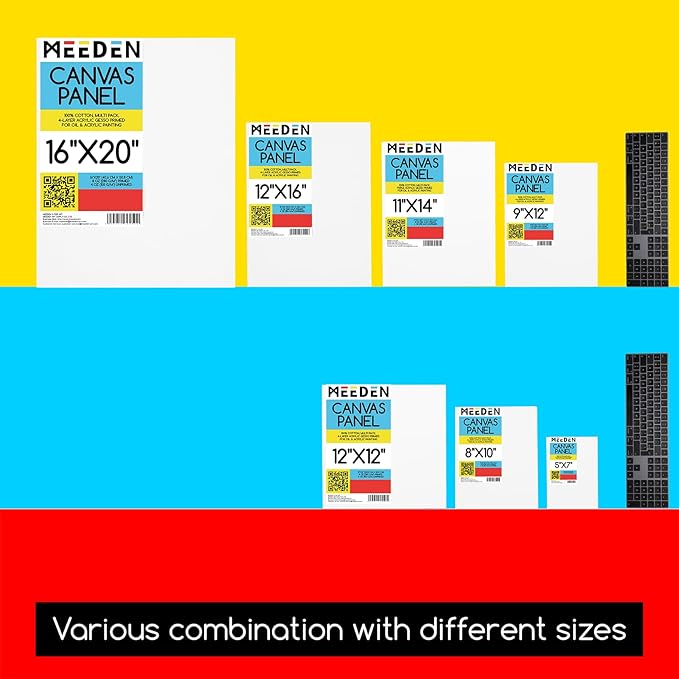 MEEDEN 36-Pack 100% Cotton Canvas Boards for Painting - 5x7'' Blank Canvas Panels for Oil & Acrylic Painting, Ready to Paint Art Supplies for Professional Artists, Students