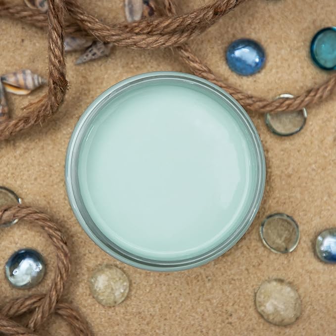 Dixie Belle Paint Company Chalk Finish Furniture Paint - Sea Glass (8oz) - Matte Pastel Blue/Green Chic Chalk Mineral DIY Furniture Paint