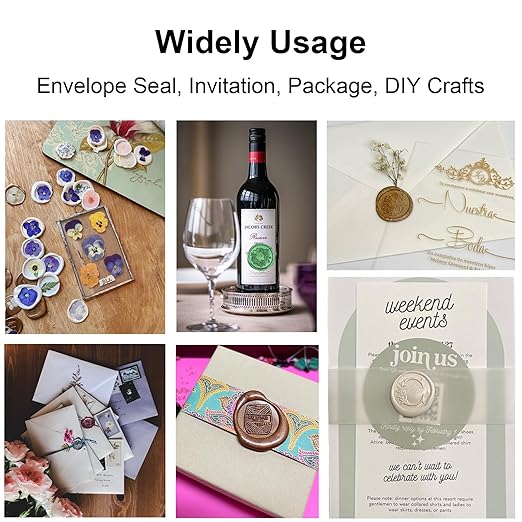 52pcs Wine Red Wax Sealing Sticks, Andotopee Glue Gun Adhesive Seal Sticks for Stamp Seals, Premium Sealing Wax for Envelope Seals Wedding Invitation Craft Adhesive, Great Gift Ideas (Mini Size)