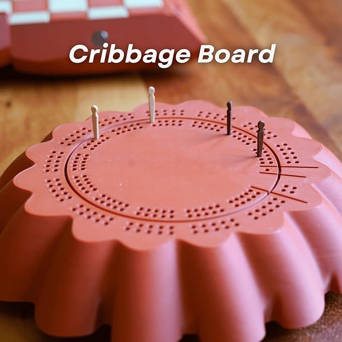 Pumpkin Game Set: Magnetic Chess Checkers, Dice Tower, Cribbage, Card Holder, Forgecore Gourd Games, Gourd Gambit Pumpkin Chess Expansion Pack, 3D Printing Portable Adult Pumpkins Board Game Set(#1)