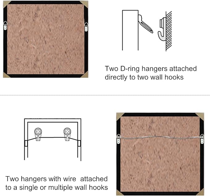 40 Pack D-Ring Steel Picture Hangers Heavy Duty with Screws Picture Frames Double Holes Clasp Picture Hang Solutions