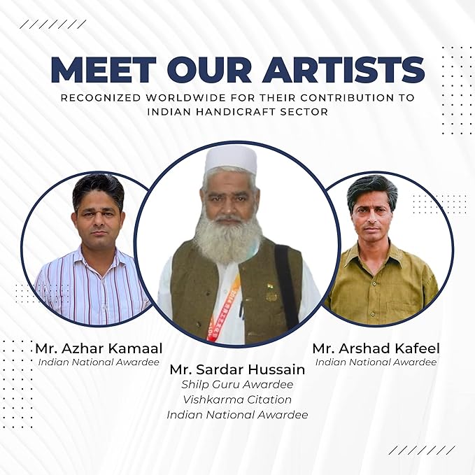 Wooden Stamp Block for Printing - Handcarved Indian Textile Printing Blocks for DIY Craft Card Making, Project Designing, Clay, Pottery, Tattoo Print HASHCART® | Set of 5 |