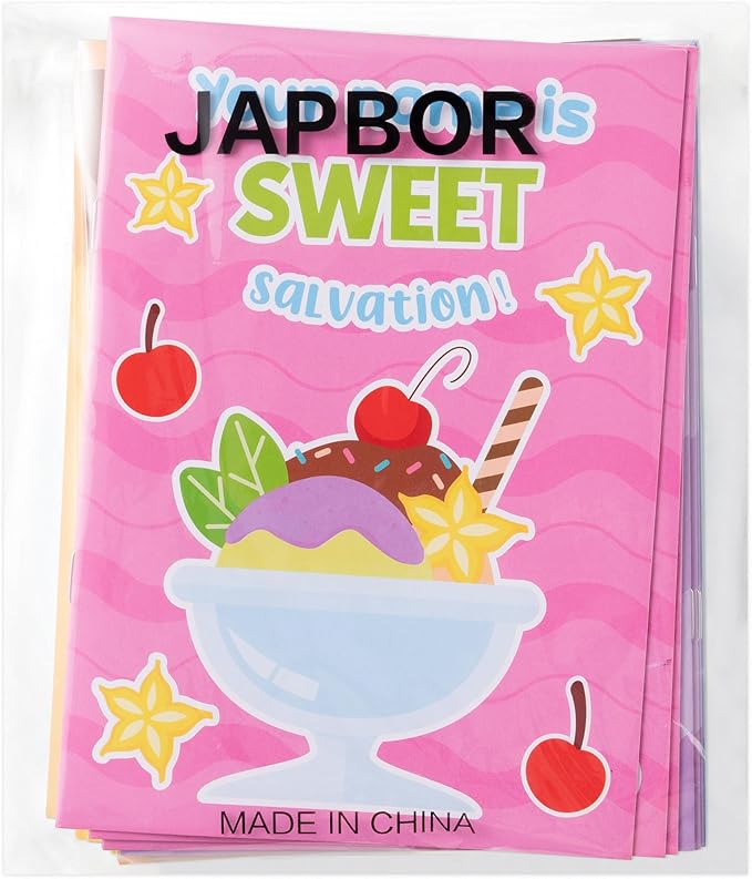 JAPBOR Ice Cream Coloring Books - 24PCS Mini Summer Religious Color Book Bulk for Kids Party Favors, Christian Jesus Small Colour Pages for Sunday School Class Drawing Painting Games Goodie Bag Filler