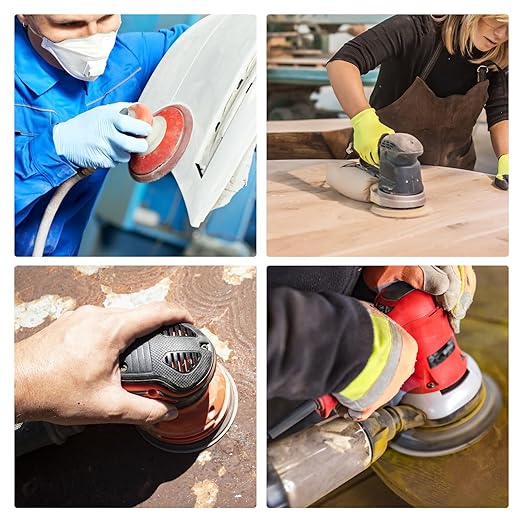 100 Pcs 5 inch Wet Dry Sanding Discs Grit 180 Hook and Loop 8 Hole Silicon Carbide Orbital Sander Sandpaper