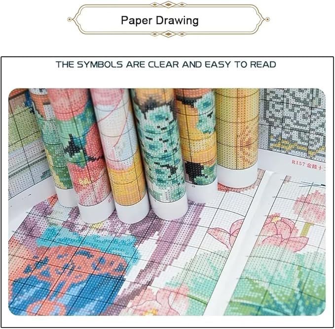 Threadhaven Cross-Stitch Kit 14CT Aida Counted Embroidery Complete Set with Fabric, Threads, Needles & Chart-Premium Beautiful Girls Design for Adults & Beginners- Snow Fairy 13.4''×13.4''