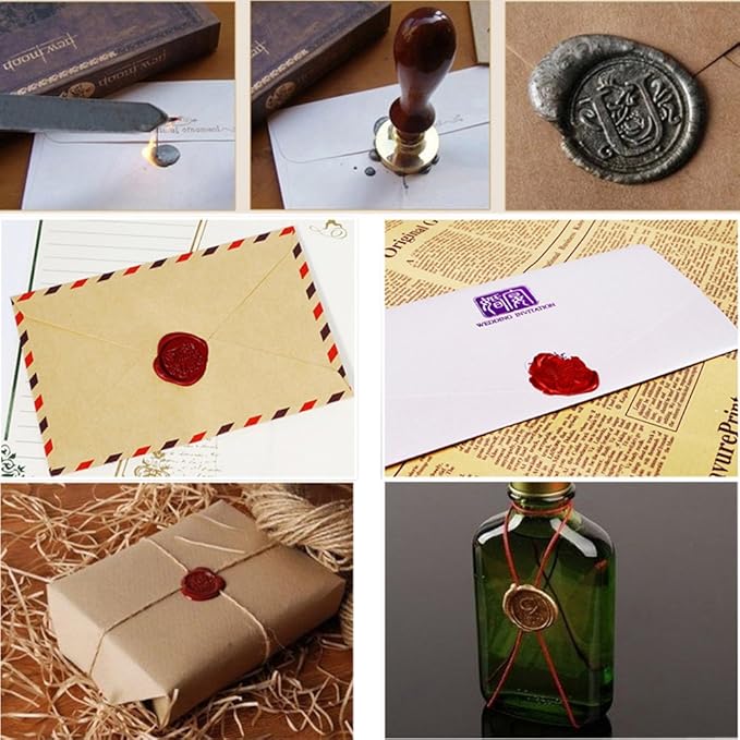 Sealing Wax Sticks, Yoption 10 Pcs Multi-Color Wax Seal Sticks with Wicks for Wedding Invitation Gift Envelopes Christmas Card
