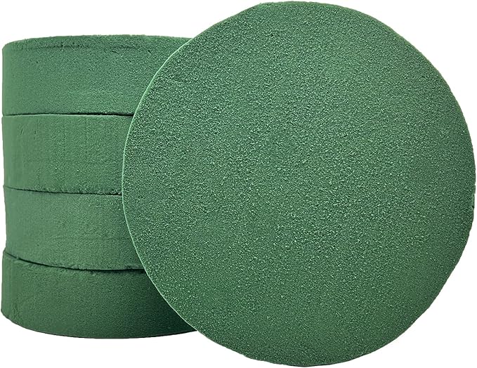 5 Pcs Floral Foam, Dry Wet Floral Foam Bricks Round for Artificial Flowers, 6.3 Inch