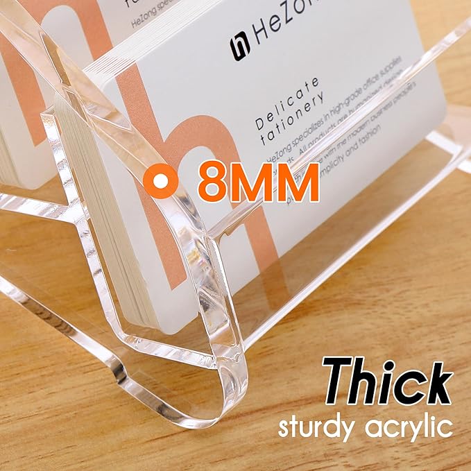 Business Card Holder Display for Desk Muitiple, Clear Acrylic Business card Stand Rack for Women and Men 12 slots 4Tier, Organize 600 cards (12 Slots)
