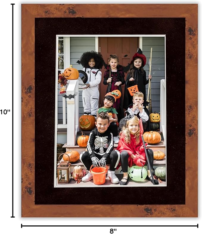 8x10 Mat Bevel Cut for 5.5x8.5 Photos - Acid Free Black Suede Precut Matboard - For Pictures, Photos, Framing - 4-ply Thickness