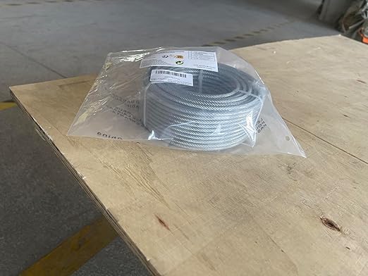 3/16" Wire Rope, 100Ft PVC Coated Steel Cable 7×7 Strand Core, Ideal Cable Railing System for Stair Handrail Balusters Porch Fence Deck, String Light Hanging, Clothesline, Curtains, Shade Sail