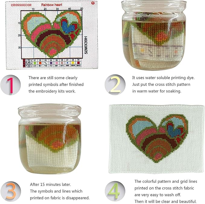 CROSSDECOR Cross Stitch Stamped Kits 11CT 13X11 inch Pre-Printed Cross-Stitching Starter Patterns for Beginner Kids or Adults, Embroidery Needlepoint Kits Christmas Bird