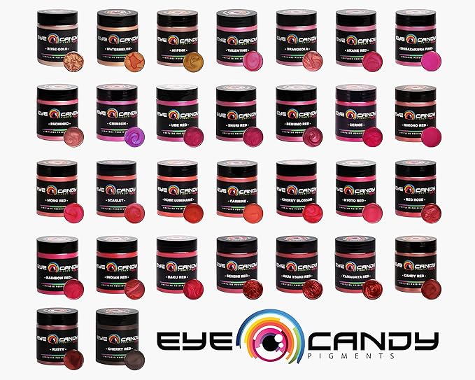 Eye Candy Pigments Premium Red Mica Powder - Baku Red (50gr) - for Epoxy, Resin, Soap, Paint, Woodworking, Acrylic Pouring, Bath Bombs, Fishing Lures - DIY Arts and Crafts Additive